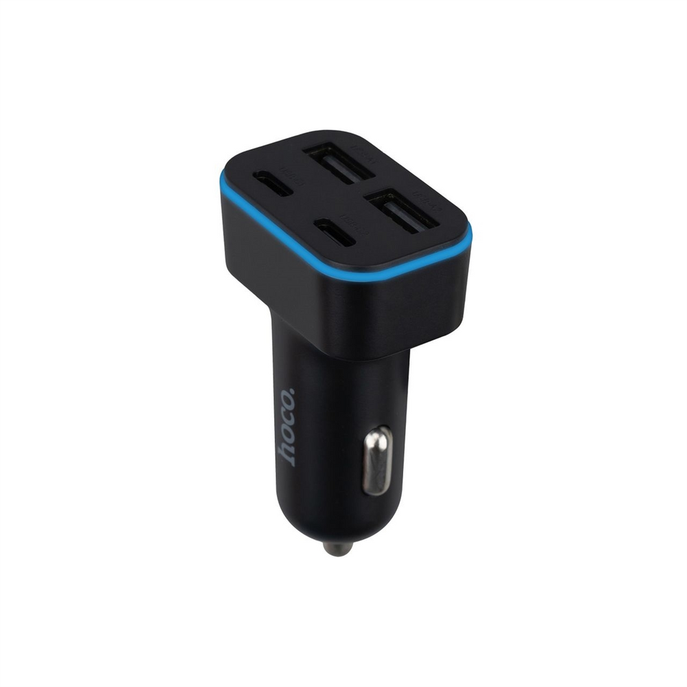 Автомобільний зарядний пристрій Hoco N63 PD+QC 2USB/2Type-C Чорний (Black) 181451 фото