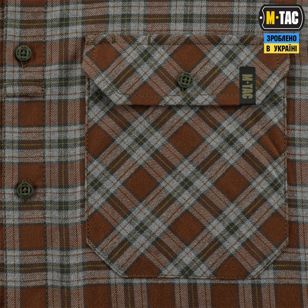 Сорочка M-Tac Lumberjack Cotton Shirt Коричнева Сіра (Brown Grey) (L/L) 233228 фото