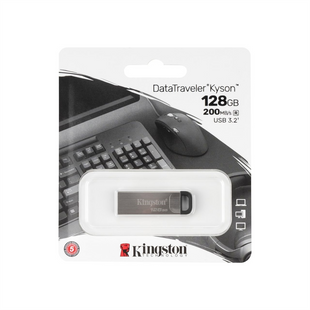 USB Флеш Kingston DT Kyson USB 3.2 128Gb Срібна (Silver) 101936 фото