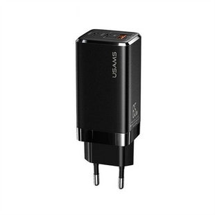 Зарядний пристрій Usams US-CC110 65W PD + QC3.0 (MTXLOGTL01) + кабель USB-C - Lightning Чорний (Black) 165972 фото