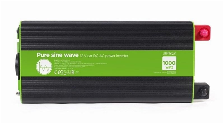 Інвертор напруги EnerGenie EG-PWC-PS1000-01 1000W Чорний (Black) 174759 фото