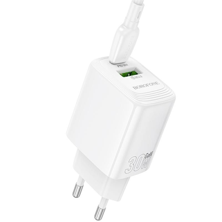 Зарядний пристрій Borofone BA71A PD20W (1USB-C) Білий (White) 166198 фото