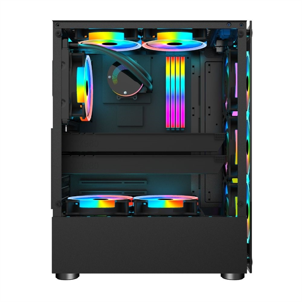 Корпус 1stPlayer V2-A-BK-4F1 Чорний (Black) 208084 фото