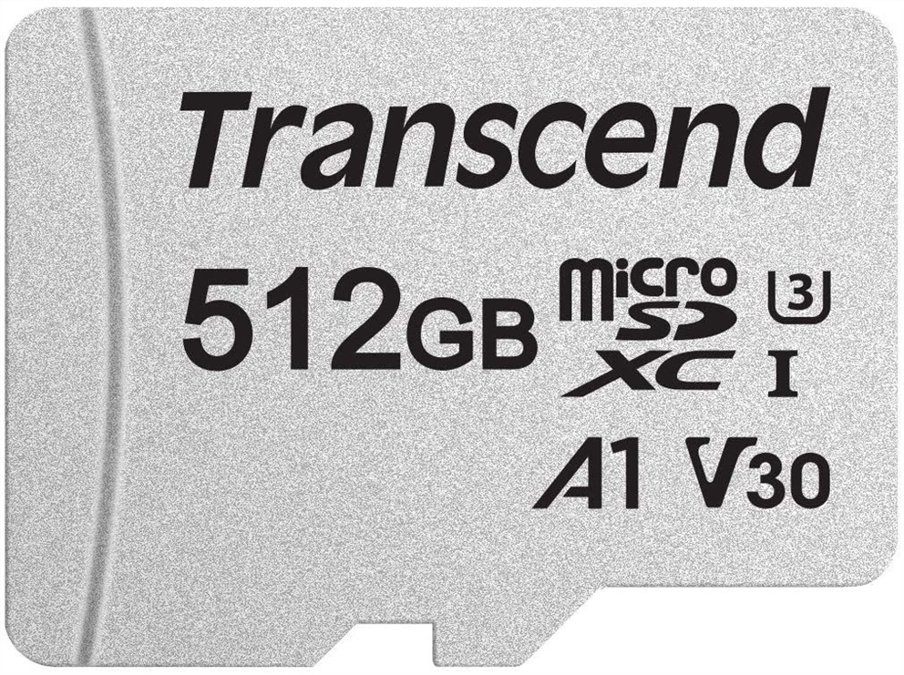 Карта пам'яті MicroSD Transcend 300S 512Gb+адаптер 10 class U3 Чорний (Black) 178818 фото