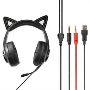 Навушники накладні Hoco W107 Cute Cat Ear Gaming Рожеві (Pink) 109432 фото