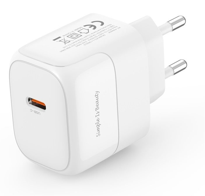Зарядний пристрій XO L136 - 20W PD Single port USB-C Білий (White) 166075 фото