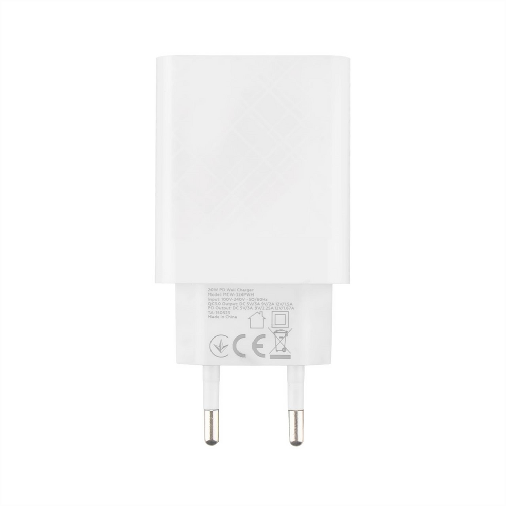 Зарядний пристрій Make (1USB + 1USB-C) 20W Білий (White) 127948 фото
