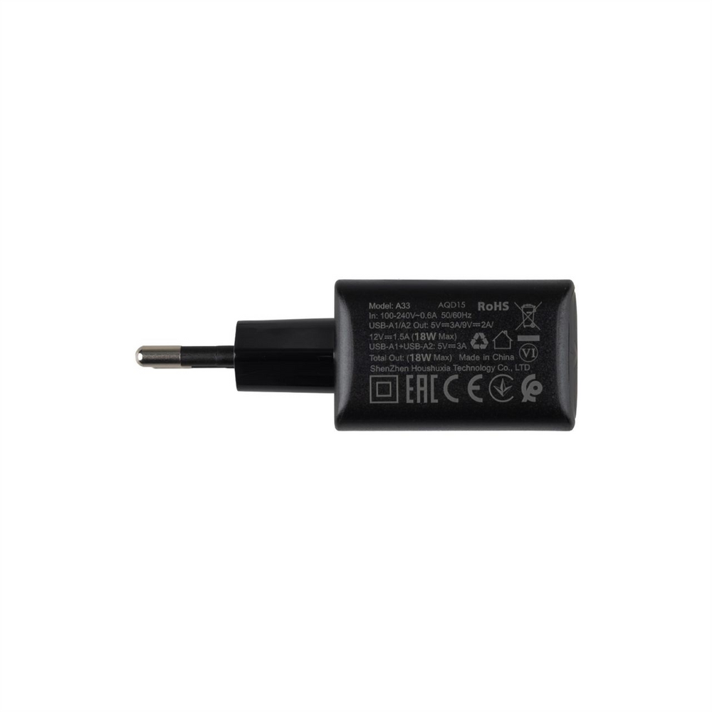 Зарядний пристрій Acefast A33 (2 USB) QC3.0 18W Чорний (Black) 138509 фото