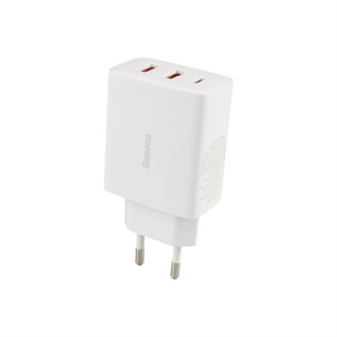 Зарядний пристрій Baseus Compact Quick Charger 30W QC+PD (1USB-C + 2USB) Білий (White) 116048 фото