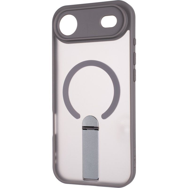 Чохол накладка для iPhone 17 Bumper Stick Case (MagSafe Stand) Сіра (Air Grey) 181314 фото