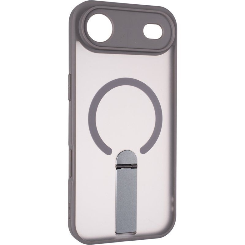 Чохол накладка для iPhone 17 Bumper Stick Case (MagSafe Stand) Сіра (Air Grey) 181314 фото