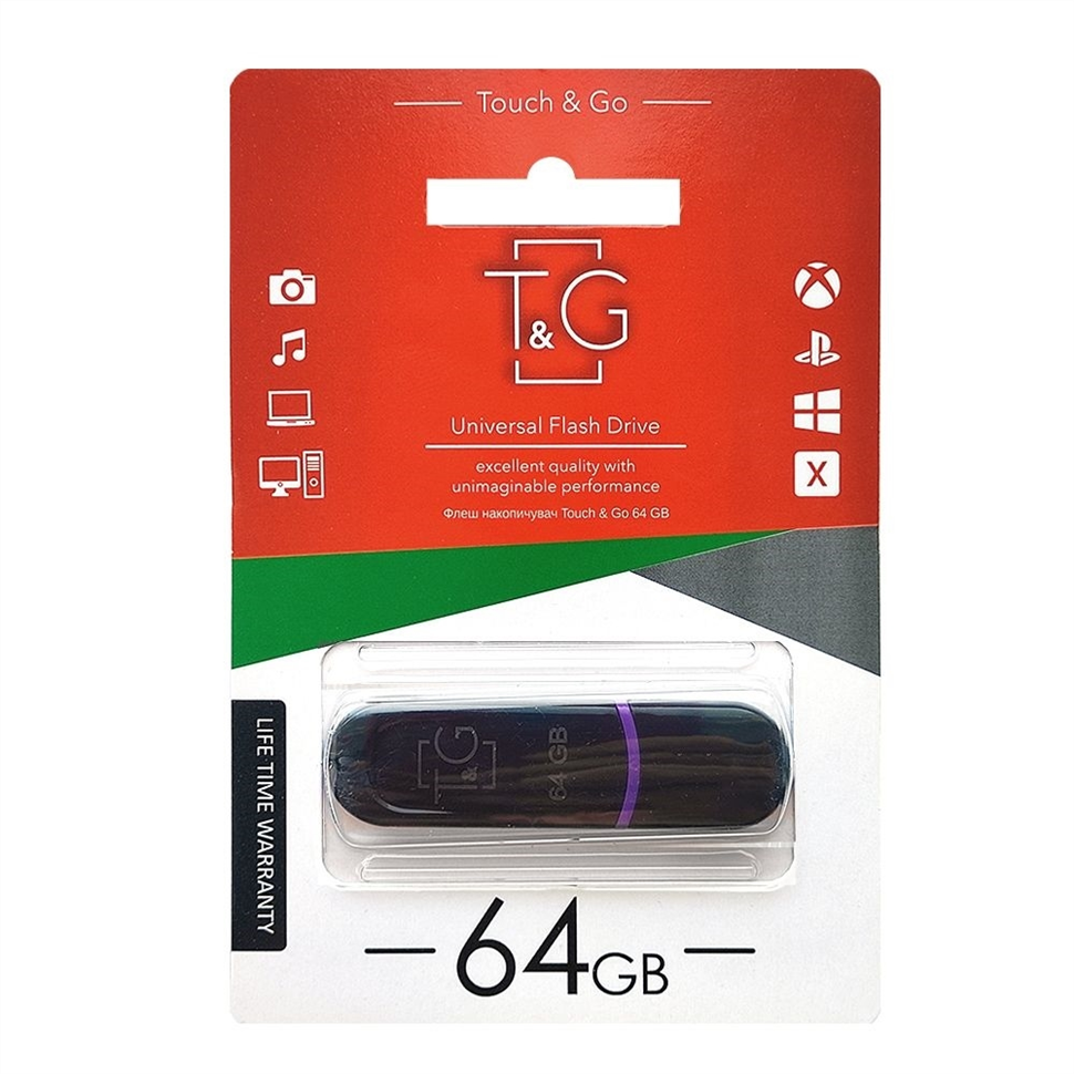 USB Флеш 64Gb T&G 012 Classic Чорна (Black) 146055 фото