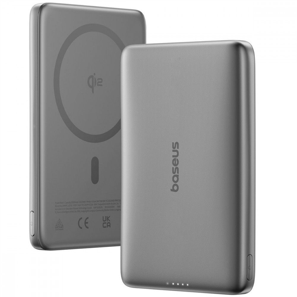 PowerBank 10000 mAh Baseus PicoGo Ultra-Slim AM41 Qi2 27W Срібний (Silver) 246777 фото