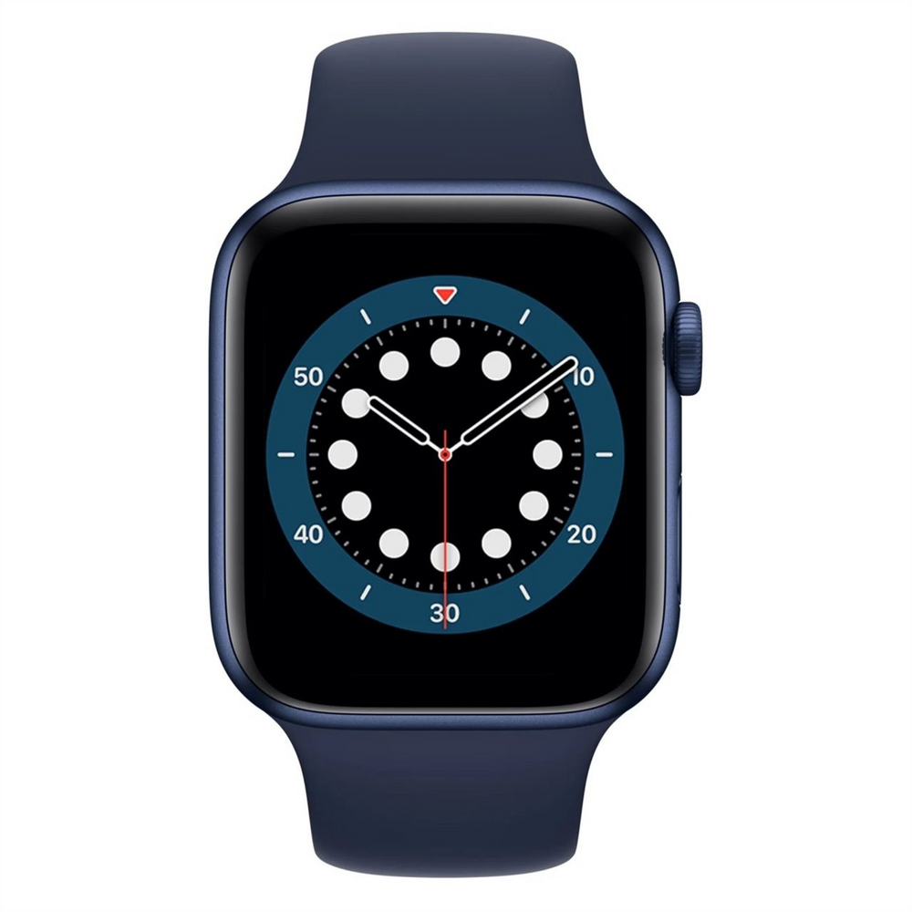Смарт-годинник Apple Watch 6 44mm Blue Aluminum Case with Deep Navy Sport Band (M00J3) 195681 фото