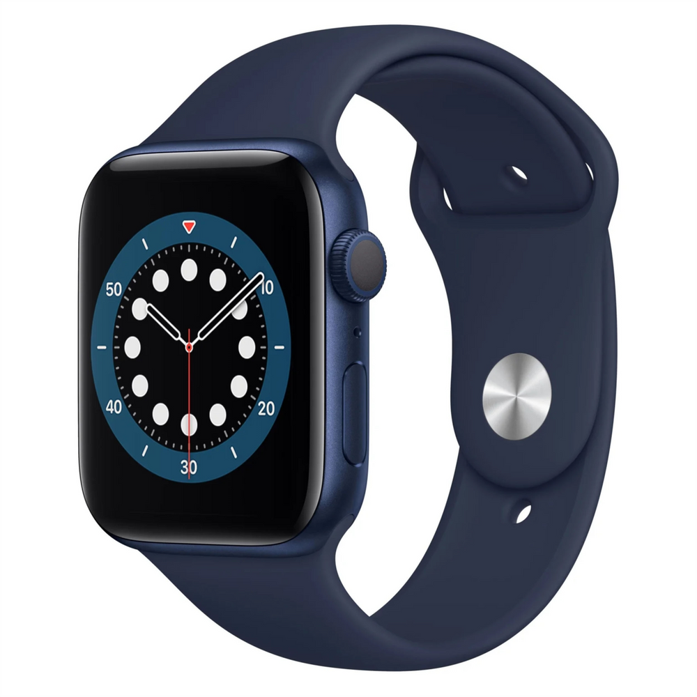 Смарт-годинник Apple Watch 6 44mm Blue Aluminum Case with Deep Navy Sport Band (M00J3) 195681 фото