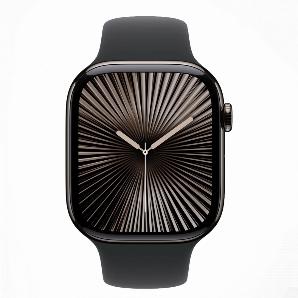 Смарт-годинник Apple Watch Series 10 GPS + Cellular 46mm Slate Titanium Case w. Black Sport Band - S/M (MWYD3) 198921 фото