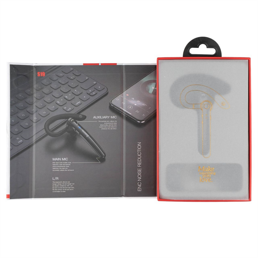 Bluetooth гарнітура Hoco S19 Heartful Сіра (Metal Grey) 112647 фото