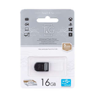 USB Флеш 16Gb T&G 010 Shorty Чорна (Black) 145675 фото