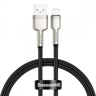 USB кабель Baseus Cafule Metal 2.4A 2м Lightning Чорний (Black) 115477 фото