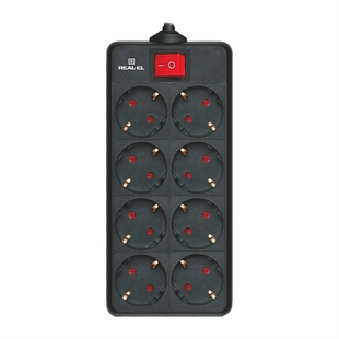 Мережевий фільтр Real-EL RS-8 Protect (EL122300024) 5м Чорний (Black) 211026 фото