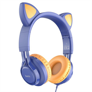 Навушники накладні Hoco W36 Cat Ear Сині (Blue Orange) 183116 фото