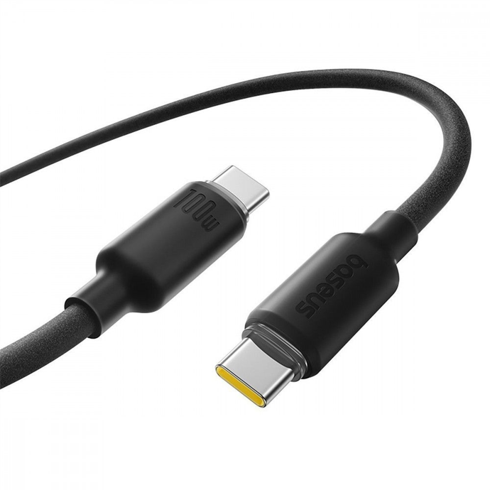 USB кабель Baseus Foamed Silicone Fast Charging Data Type-C to Type-C 100W (2m) Чорний (Black) 247743 фото