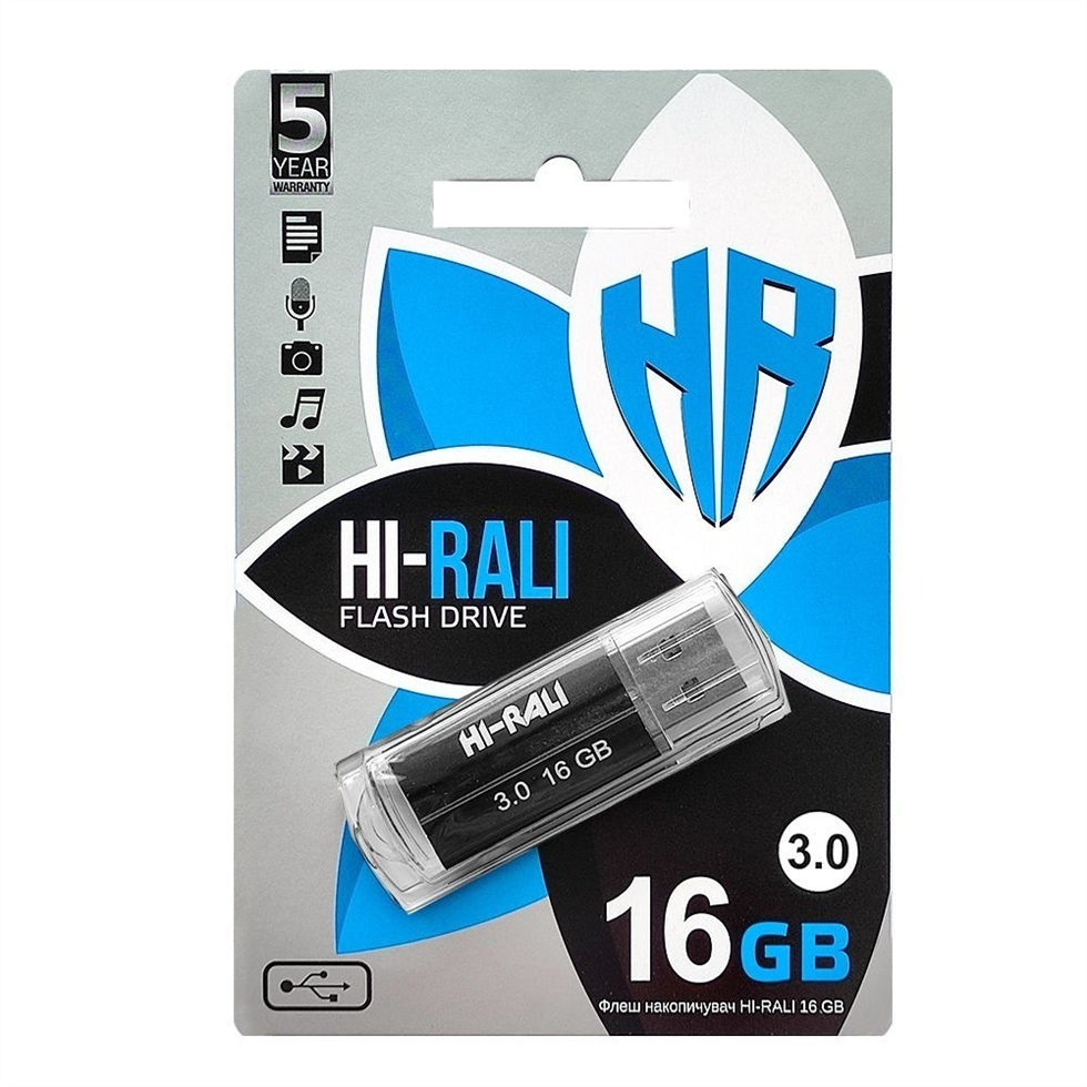 USB Флеш 16Gb Hi-Rali Corsair Series Чорна (Black) 188991 фото