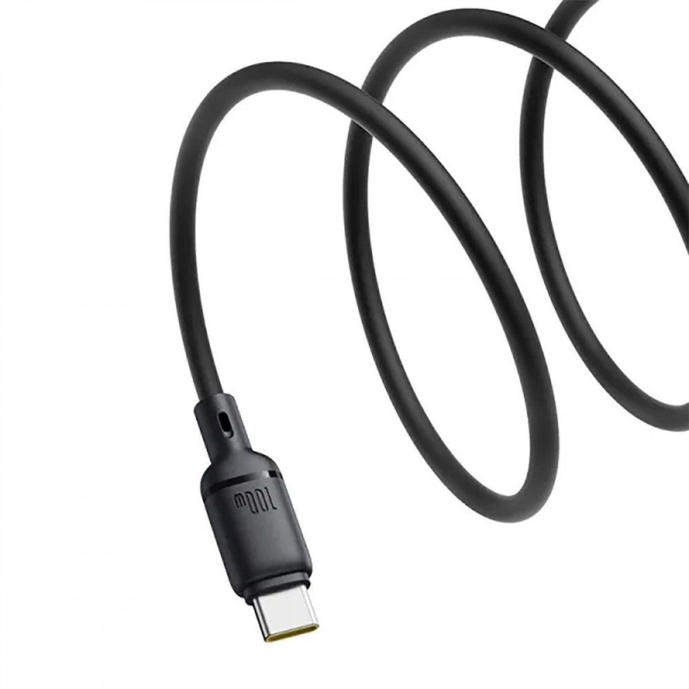 USB кабель Baseus Foamed Silicone Fast Charging Data Type-C to Type-C 100W (2m) Чорний (Black) 247743 фото