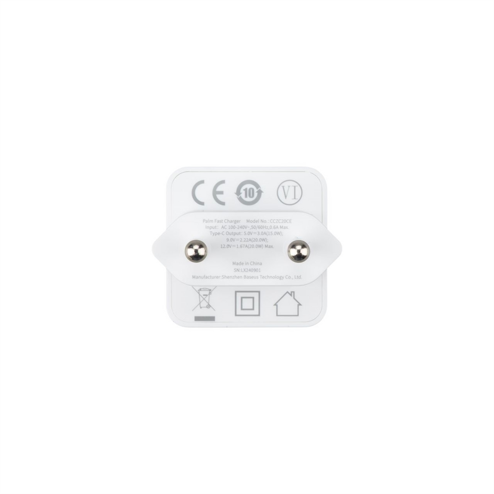 Зарядний пристрій Baseus Palm Fast Charger (1 USB-C) 20W Білий (White) 136343 фото
