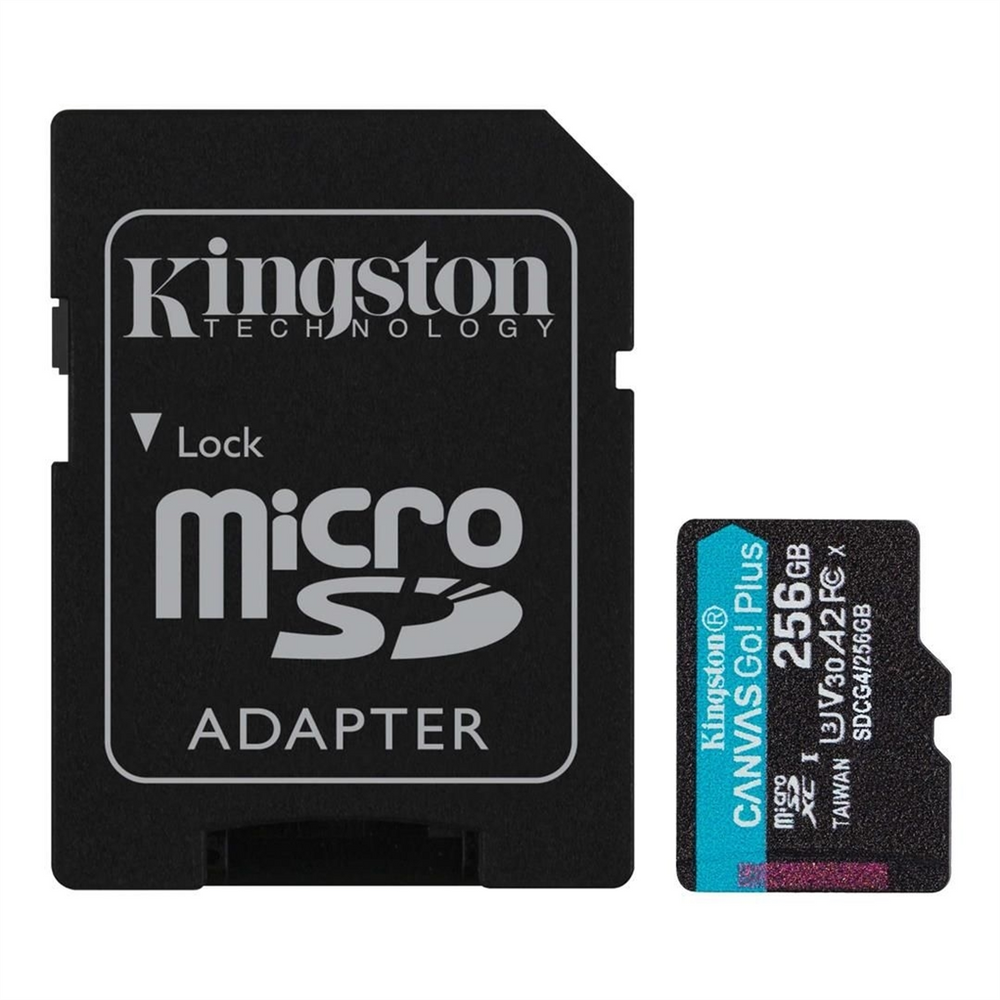 Карта пам`яті MicroSD Kingston Canvas Go Plus 256Gb UHS-I/U3 Class 10 R200/W160MB/s + адаптер 145598 фото