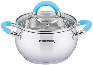 Каструля Pepper PR-1112-22 22см 4.7л Срібна (Silver) 156699 фото