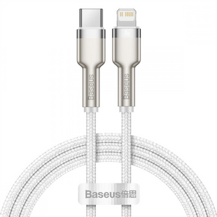 USB кабель Baseus Cafule Metal PD 20W Type-C to Lightning Білий (White) 113204 фото