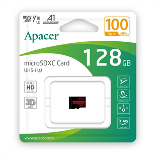 Карта пам`яті MicroSDHC Apacer 128GB UHS-I Class 10 (AP128GMCSX10UB-RA) 197114 фото