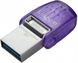 USB Флеш 128Gb Kingston DT Duo 3C 128GB 200MB/s dual USB-A + USB-C Фіолетова (Purple) 211677 фото 2