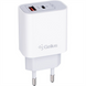 Зарядний пристрій Gelius Merge GP-HC060 Gan (1 USB + 1 USB-C) 35W QC/PD/PPS Білий (White) 133212 фото 5