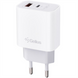 Зарядний пристрій Gelius Merge GP-HC060 Gan (1 USB + 1 USB-C) 35W QC/PD/PPS Білий (White) 133212 фото 1