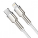USB кабель Baseus Cafule Metal PD 20W Type-C to Lightning Білий (White) 113204 фото 2