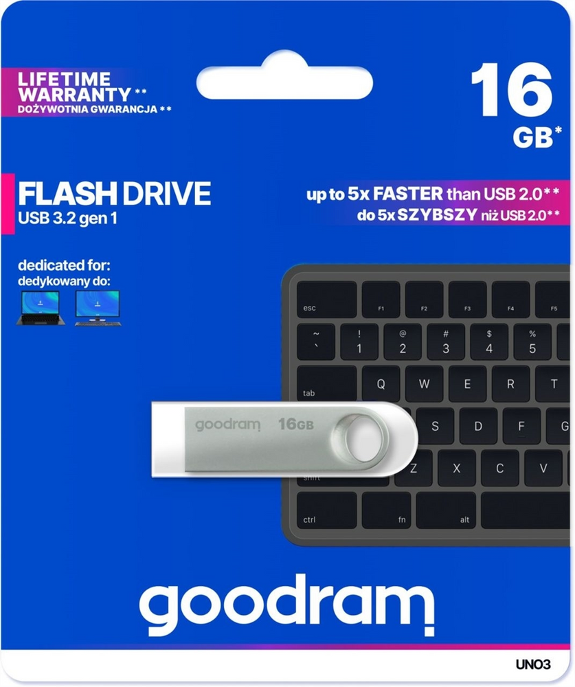 USB Флеш 16Gb Goodram UNO3 (USB 3.2) Срібна (Silver) 146149 фото