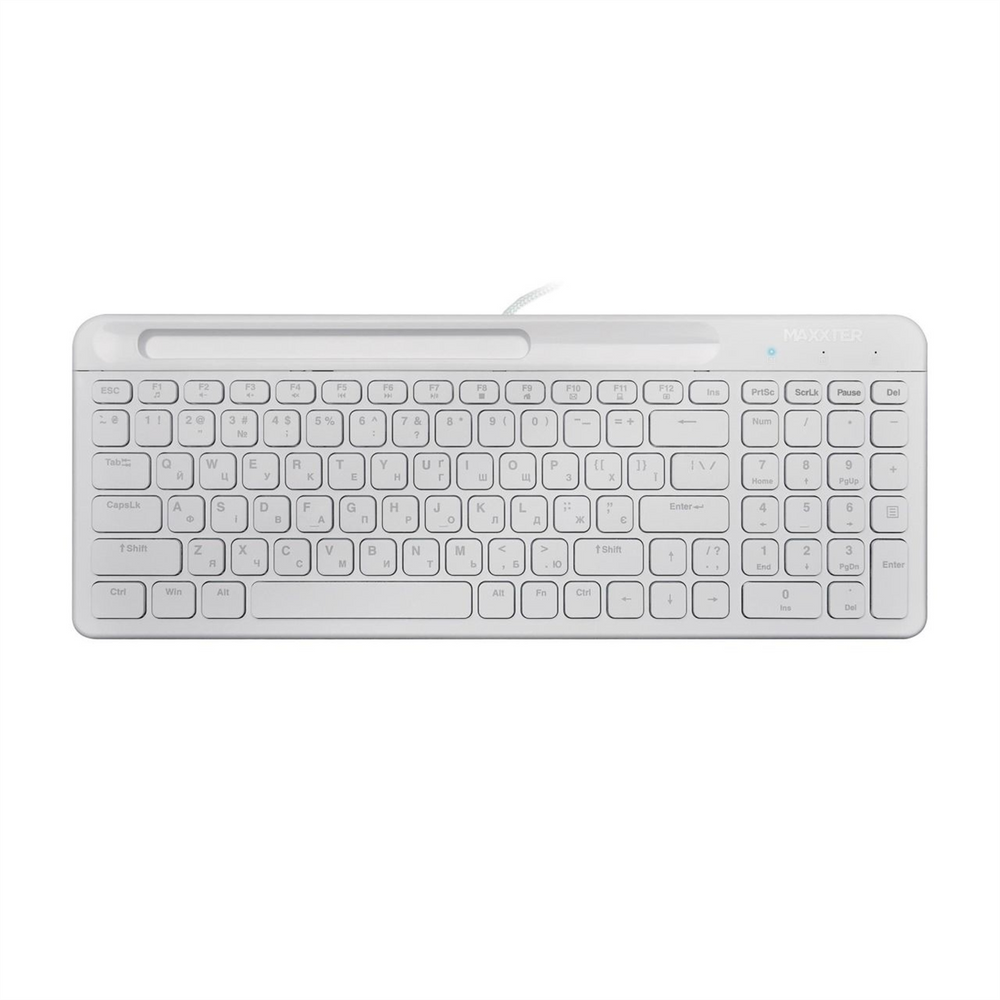 Клавіатура Maxxter KB-01W-UA Біла (White) 165497 фото