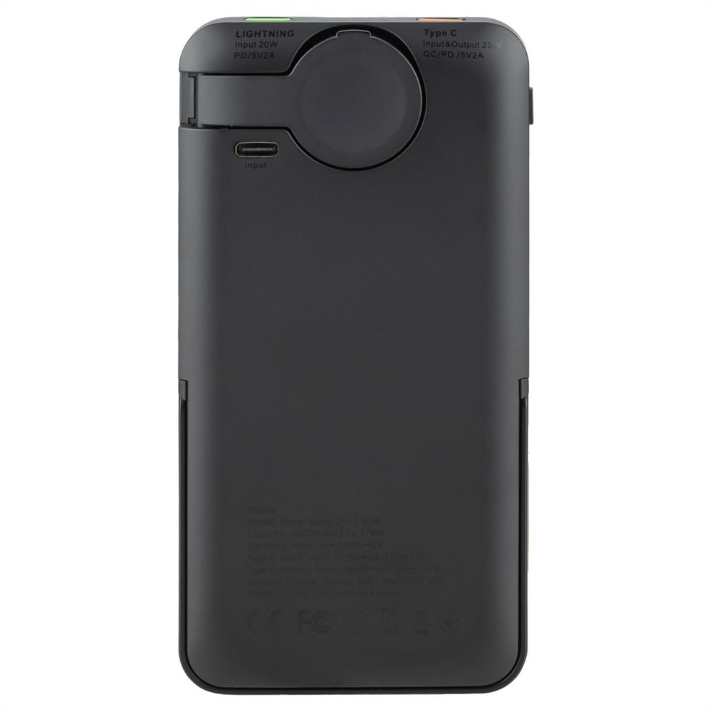 PowerBank 10000 mAh Proove Power Stand 2 in 1 Wireless 20W Чорна (Black) 127524 фото