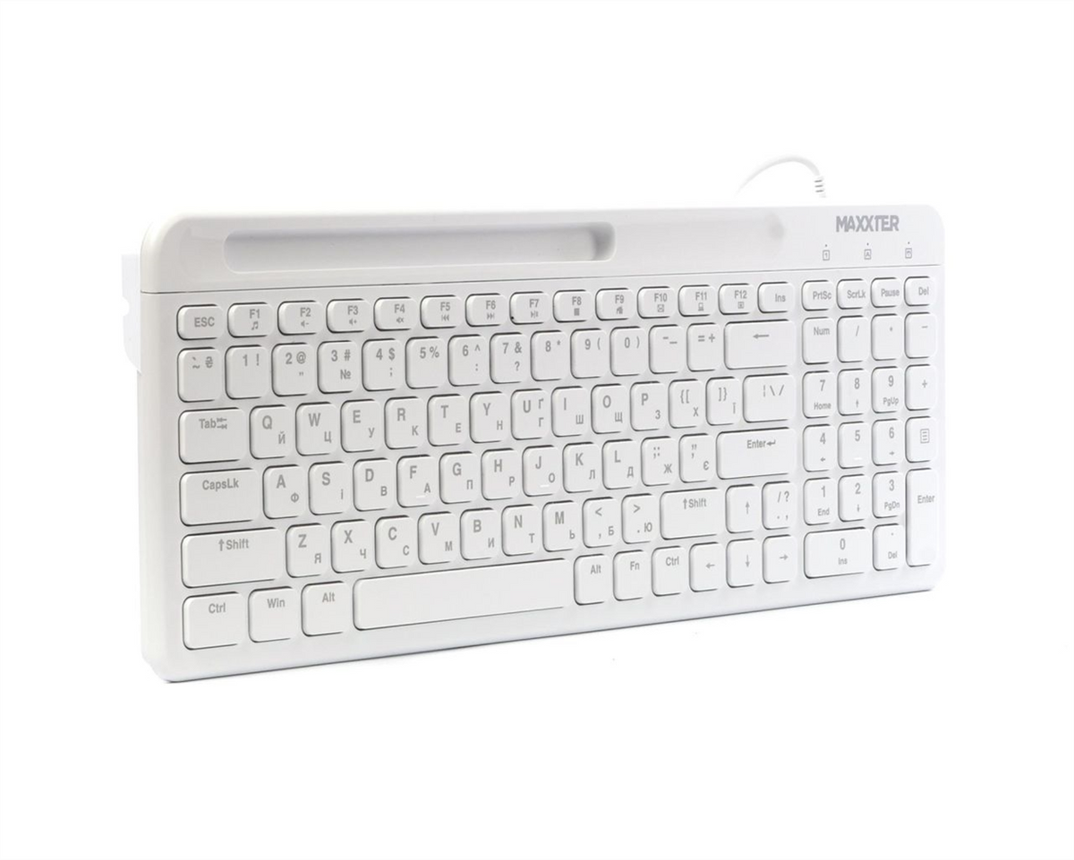 Клавіатура Maxxter KB-01W-UA Біла (White) 165497 фото