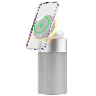 Зарядний пристрій бездротовий WIWU Wi-W022 3 in 1 Wireless Charger+Bluetooth Speaker Білий (White) 166489 фото