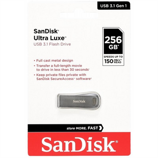 USB Флеш 256Gb SanDisk Ultra Luxe USB 3.1 SDCZ74-256G-G46 Срібна (Silver) 216727 фото
