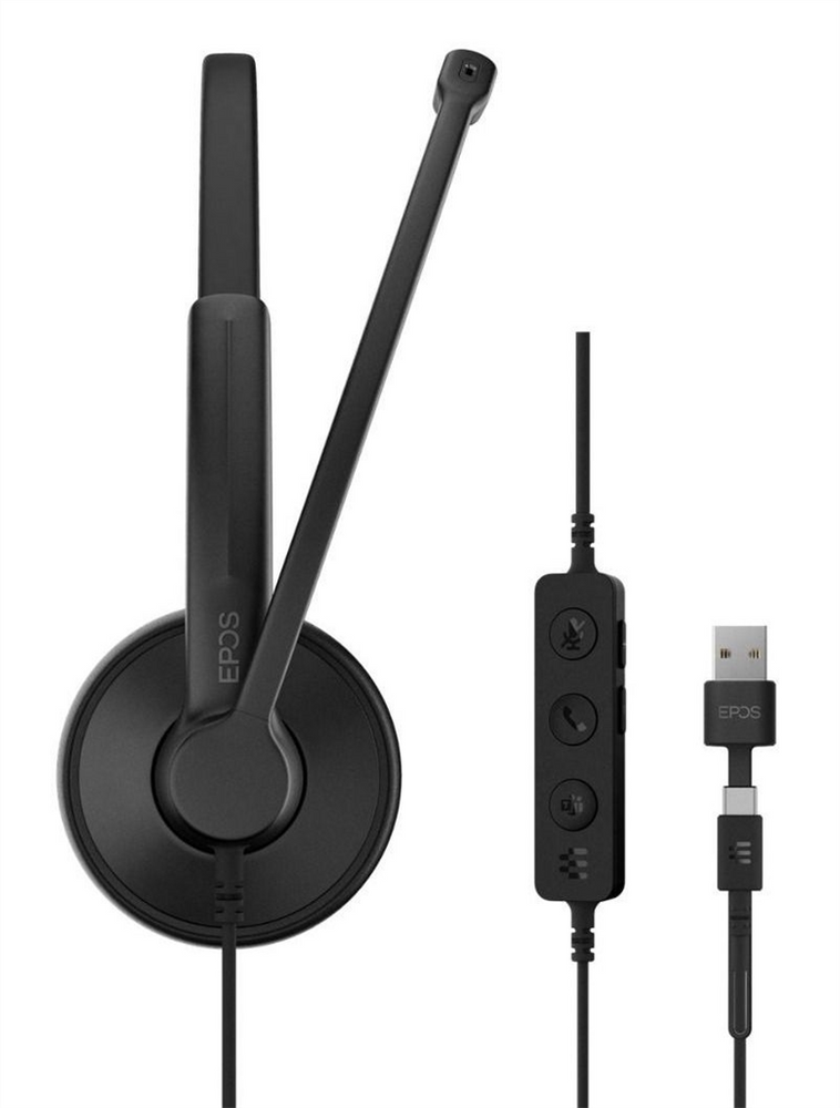Навушники накладні EPOS IMPACT 100 MS Stereo USB-C+A Чорні (Black) 183341 фото