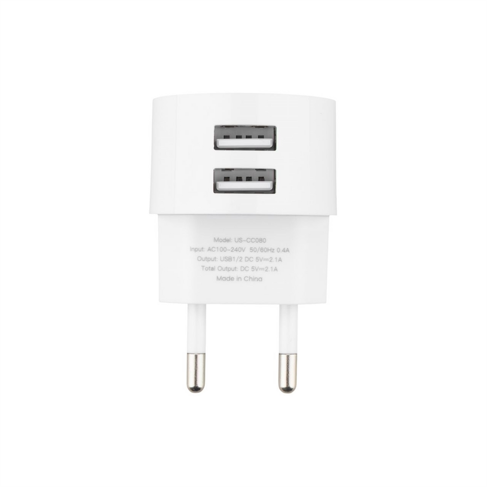 Зарядний пристрій Usams T20 (2 USB) 2.1A Білий (White) 138529 фото