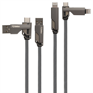 USB кабель Gelius Twister GP-UCN004 4in1 USB-C/Type-C to Type-C/Lightning 60W 1.2м Сірий (Grey) 126425 фото