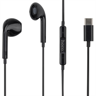 Навушники з мікрофоном Hoco M101 Crystal joy wire-controlled Type-C Чорні (Black) 136276 фото