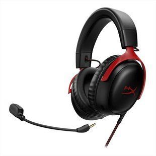 Навушники накладні HyperX Cloud III, mini-jack/USB-A/USB-C, 1.2м/1.3м, Чорні (Black Red) 195101 фото