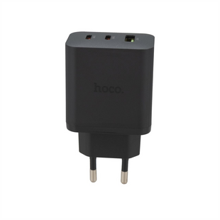 Зарядний пристрій Hoco N51 (1 USB + 2 USB-C) 65W Чорний (Black) 136119 фото