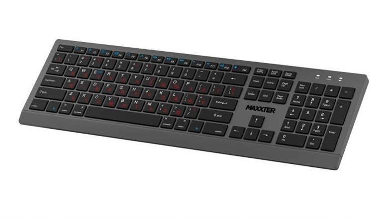 Клавіатура бездротова Maxxter KBW-01G-UA Сіра (Grey/Black) 165386 фото